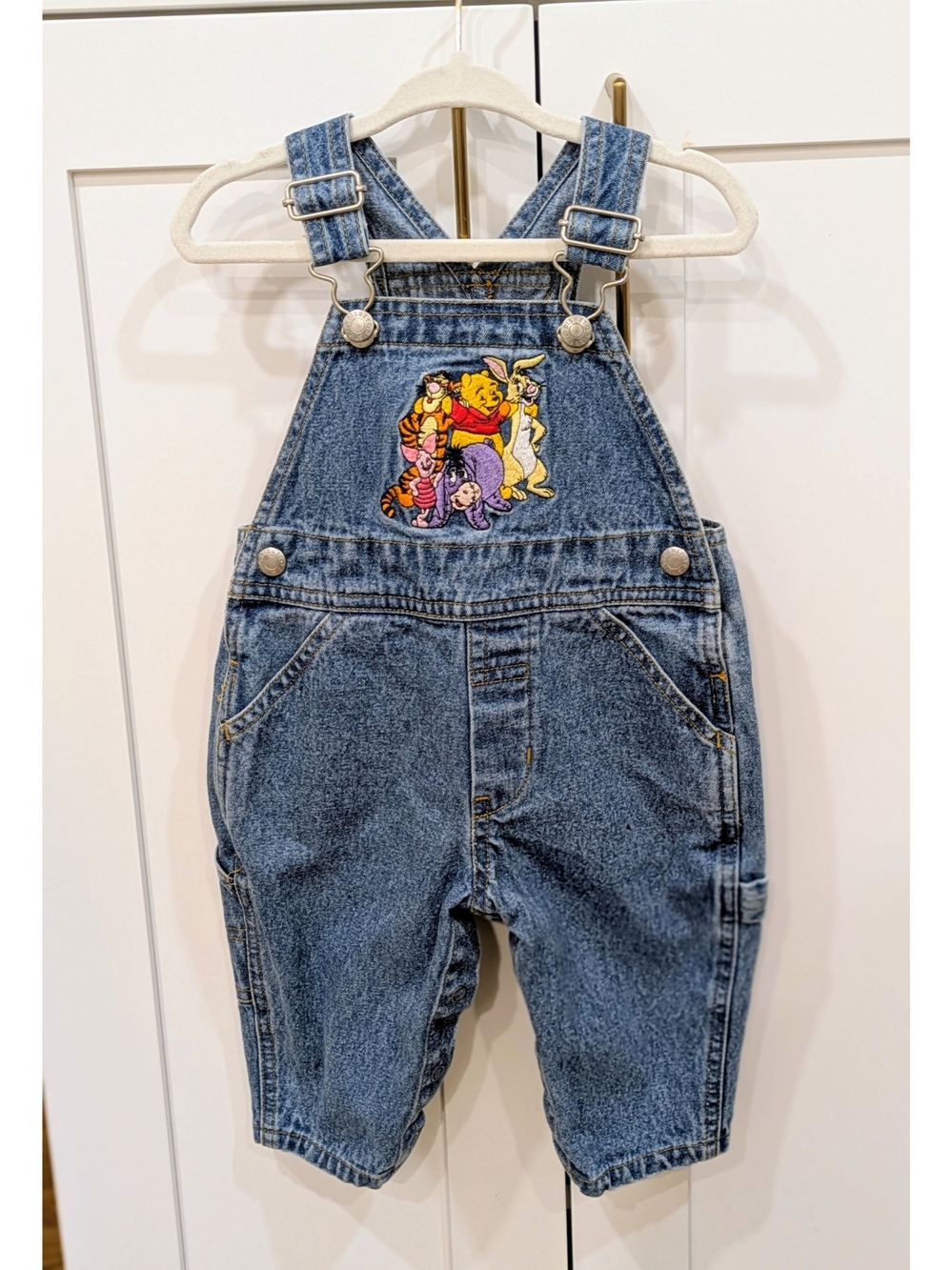 Disney Denim One-Piece Overalls with Winnie the Pooh Patch - Blue